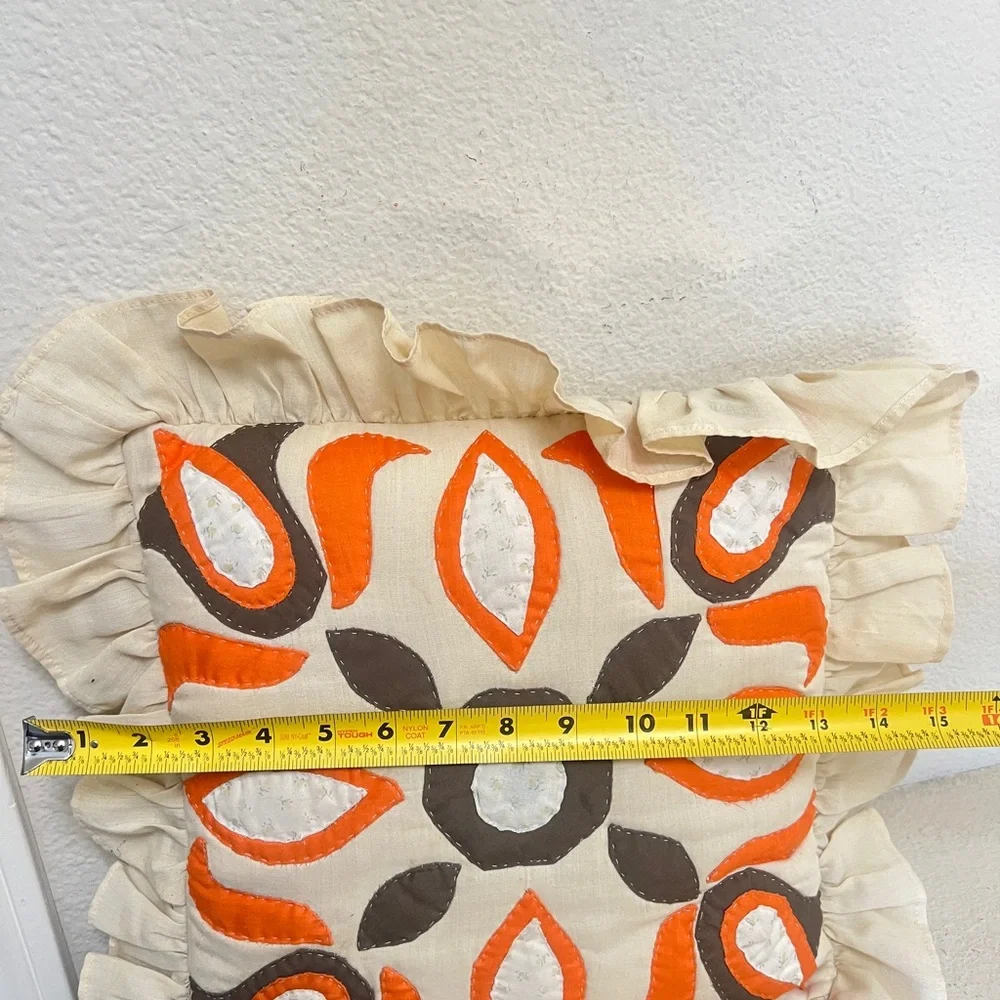 Vintage Handmade Quilted Patchwork Granny Cozy cottagecore throw‎ pillow